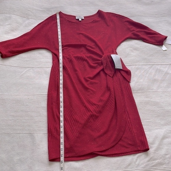 SIGNATURE by Robbie Bee Glitter Knee Wrap Dress Size Medium - Picture 8 of 10